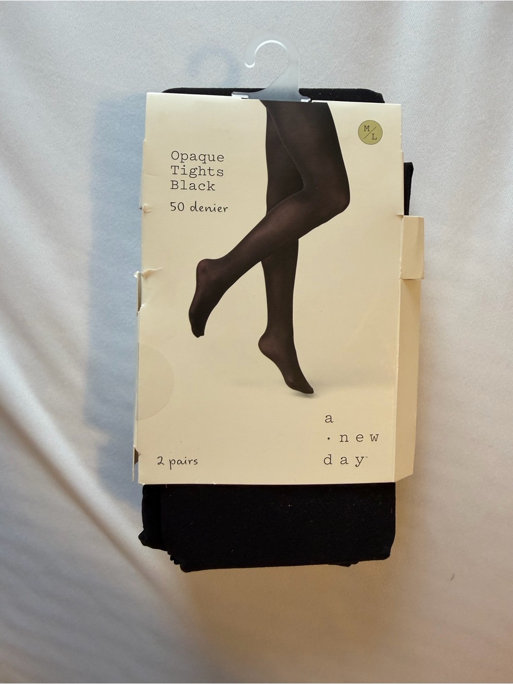 Opaque Black Tights - 2 Pack